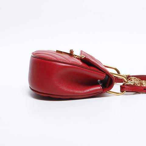 クロエ Chloe ドリュー レザー チェーン 2way ショルダーバッグ レッド WS13992