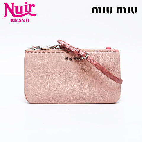 ミュウ ミュウ Miu Miu レザー ショルダーバッグ ピンク WS13993