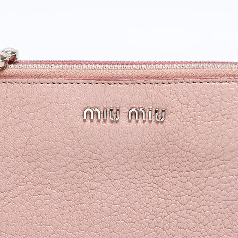 Miu Miu Leather Shoulder Bag Pink WS13993