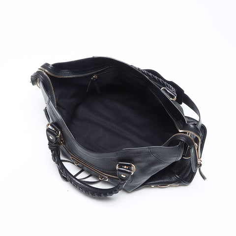 BALENCIAGA Metallic Edge City Shoulder Bag black WS13996