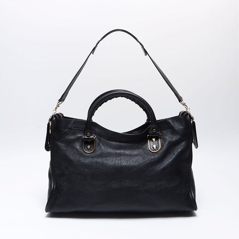 BALENCIAGA Metallic Edge City Shoulder Bag black WS13996