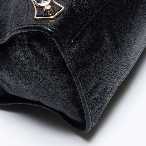 BALENCIAGA Metallic Edge City Shoulder Bag black WS13996