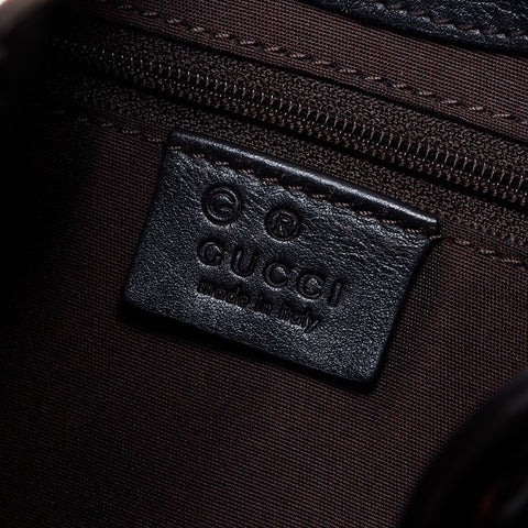 Gucci Horsebit皮革肩带黑色WS13998