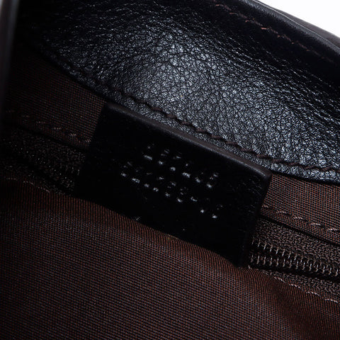 GUCCI horsebit leather Shoulder Bag black WS13998