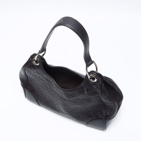 Gucci Horsebit皮革肩带黑色WS13998