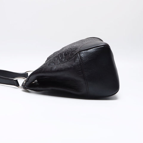 GUCCI horsebit leather Shoulder Bag black WS13998