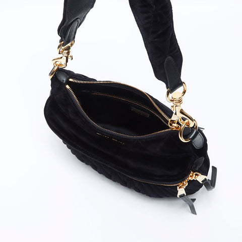 ミュウ ミュウ Miu Miu ベロア マテラッセ ショルダーバッグ ブラック WS13999