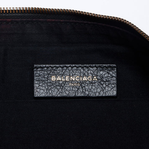 BALENCIAGA Graphic Leather Clutch bag black WS14001