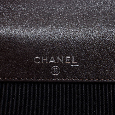 Chanel Chanel 10. Einheit 2005-2006 Coco-Marke Tri-Fold Wallet Braun WS14003