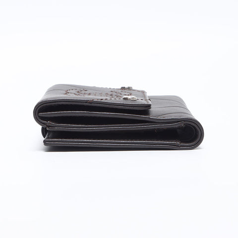 Chanel Chanel 10. Einheit 2005-2006 Coco-Marke Tri-Fold Wallet Braun WS14003