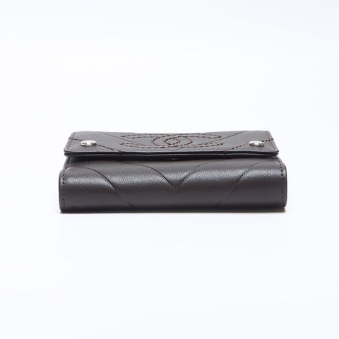 Chanel Chanel 10. Einheit 2005-2006 Coco-Marke Tri-Fold Wallet Braun WS14003