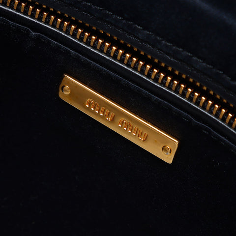ミュウ ミュウ Miu Miu スタッズ レザー クラッチバッグ ブラック WS14006