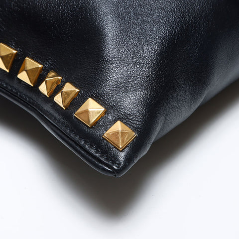 ミュウ ミュウ Miu Miu スタッズ レザー クラッチバッグ ブラック WS14006