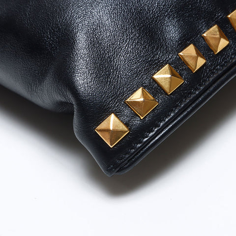 ミュウ ミュウ Miu Miu スタッズ レザー クラッチバッグ ブラック WS14006