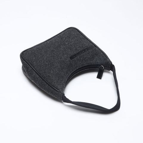 プラダ PRADA ウール ホーボー スポーツ ハンドバッグ グレー WS14009