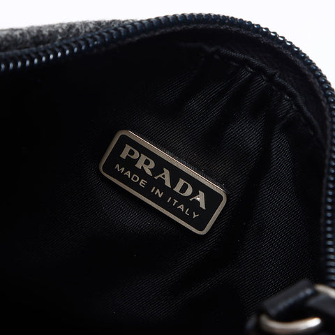 プラダ PRADA ウール ホーボー スポーツ ハンドバッグ グレー WS14009