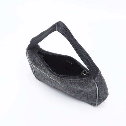 PRADA Wool Hobo Sports Handbag gray WS14009