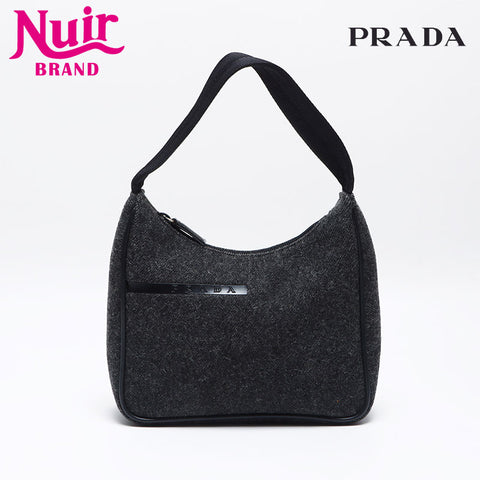 プラダ PRADA ウール ホーボー スポーツ ハンドバッグ グレー WS14009