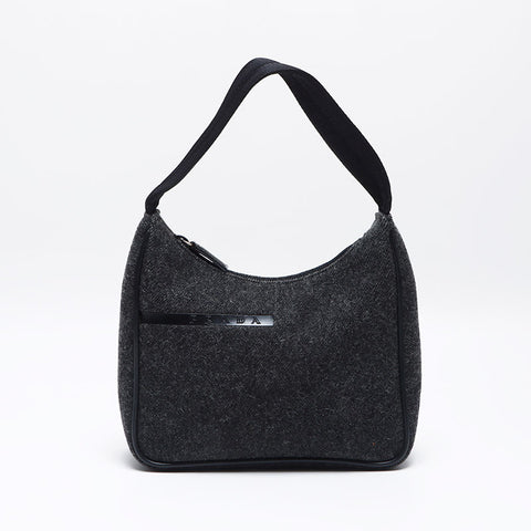 プラダ PRADA ウール ホーボー スポーツ ハンドバッグ グレー WS14009