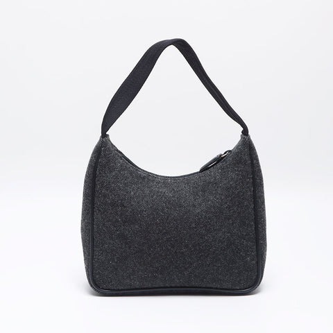 プラダ PRADA ウール ホーボー スポーツ ハンドバッグ グレー WS14009