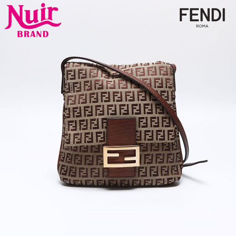 フェンディ FENDI ズッキーノ キャンバス マンマ ショルダーバッグ ブラウン WS14010