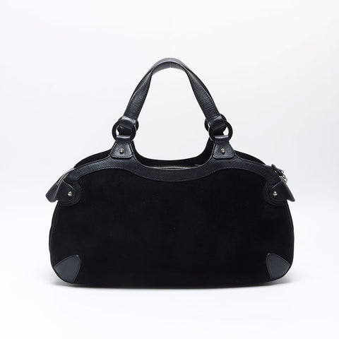 Salvatore Ferragamo Suede Gancini Handbag black WS14011