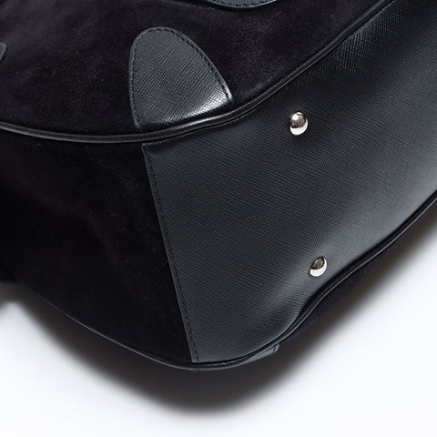 Salvatore Ferragamo Suede Gancini Handbag black WS14011
