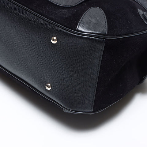 Salvatore Ferragamo Suede Gancini Handbag black WS14011