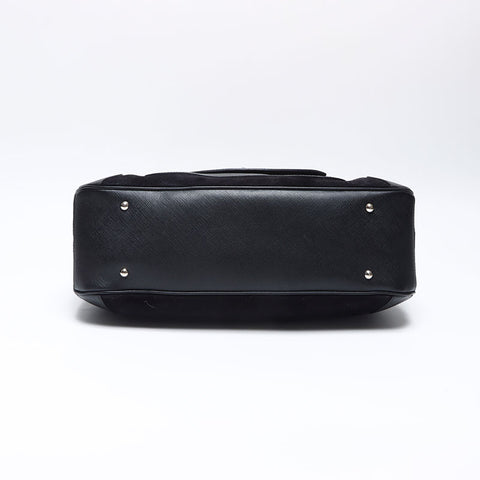 Salvatore Ferragamo Suede Gancini Handbag black WS14011