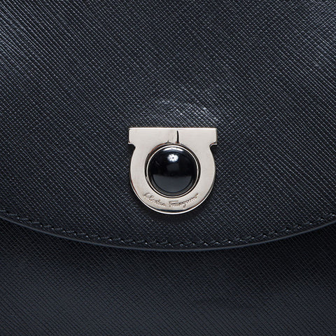 Salvatore Ferragamo Suede Gancini Handbag black WS14011