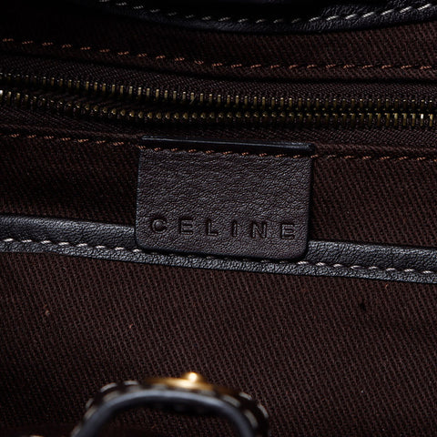 セリーヌ CELINE マカダム キャンバス ハンドバッグ ブラウン WS14012