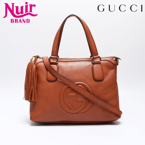 グッチ GUCCI ソーホー レザー ショルダーバッグ ブラウン WS14013