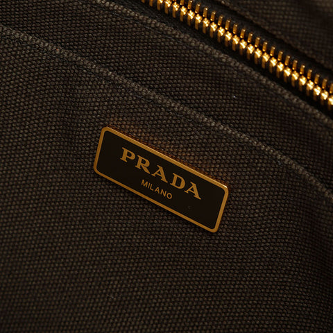 PRADA Canapa 2WAY Shoulder Bag Handbag khaki WS14014