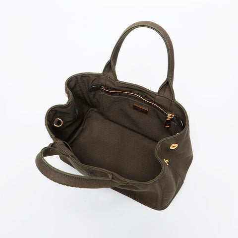 PRADA Canapa 2WAY Shoulder Bag Handbag khaki WS14014
