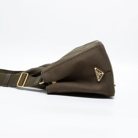 PRADA Canapa 2WAY Shoulder Bag Handbag khaki WS14014