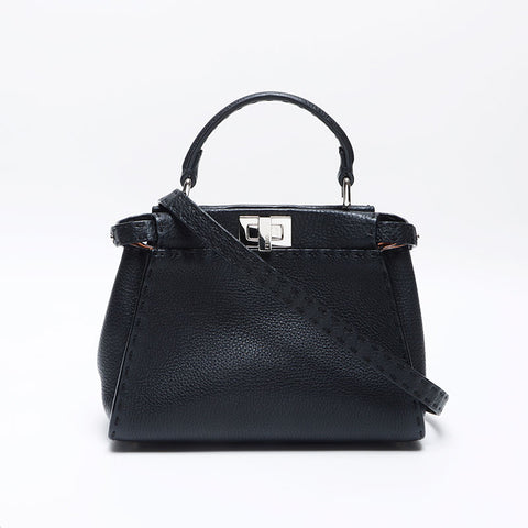 FENDI Peekaboo 2WAY Handbag black WS14019