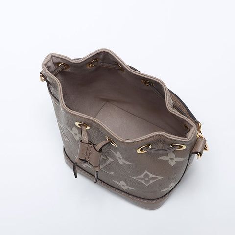 LOUIS VUITTON Monogram Empreinte Amp Nano Noe Tourterelle Crème Shoulder Bag beige WS14021