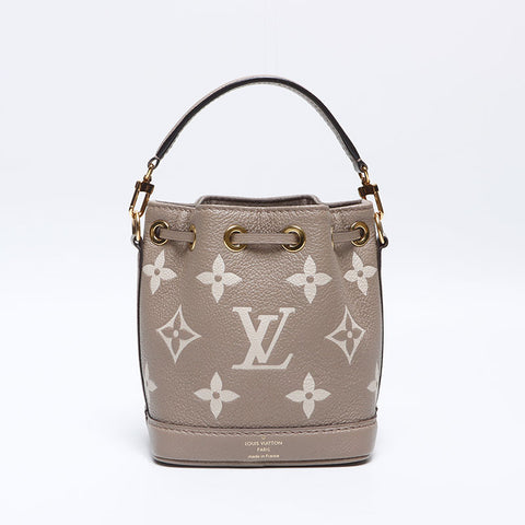 LOUIS VUITTON Monogram Empreinte Amp Nano Noe Tourterelle Crème Shoulder Bag beige WS14021