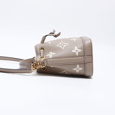LOUIS VUITTON Monogram Empreinte Amp Nano Noe Tourterelle Crème Shoulder Bag beige WS14021
