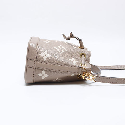 LOUIS VUITTON Monogram Empreinte Amp Nano Noe Tourterelle Crème Shoulder Bag beige WS14021
