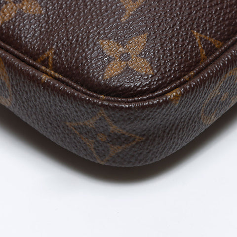 LOUIS VUITTON Monogram Mini Pochette Accessoires Handbag Brown WS14022