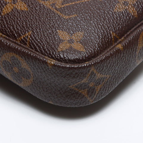 LOUIS VUITTON Monogram Mini Pochette Accessoires Handbag Brown WS14022
