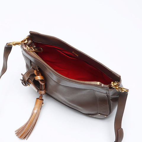 Chloe Eden Fringe Shoulder Bag Brown WS14028