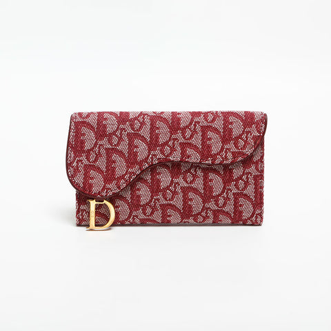 クリスチャンディオール Christian Dior トロッター キャンバス オブリーク 長財布 レッド WS14029