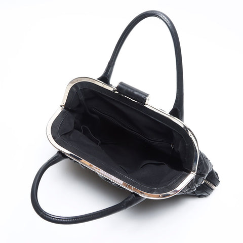シャネル CHANEL がま口 ワイルドステッチ 11番台 2007-2008 ハンドバッグ ブラック WS14031