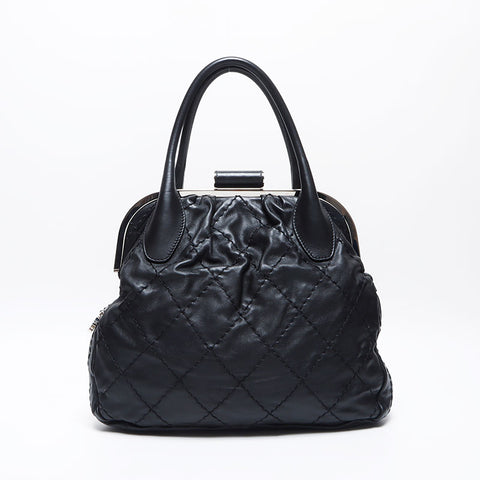 シャネル CHANEL がま口 ワイルドステッチ 11番台 2007-2008 ハンドバッグ ブラック WS14031