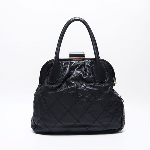 シャネル CHANEL がま口 ワイルドステッチ 11番台 2007-2008 ハンドバッグ ブラック WS14031