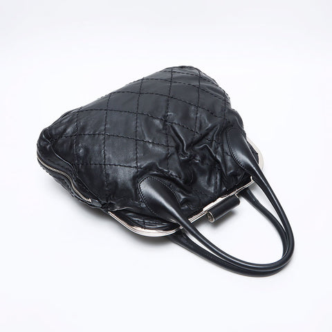 シャネル CHANEL がま口 ワイルドステッチ 11番台 2007-2008 ハンドバッグ ブラック WS14031