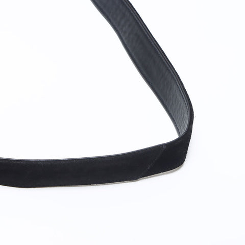 CHANEL No. 3 Suede Triple Coco Mark 1994-1996 Shoulder Bag black WS14032