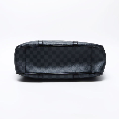LOUIS VUITTON Damier Tadao PM Damier Graphite 2009 Tote Bag black WS14035